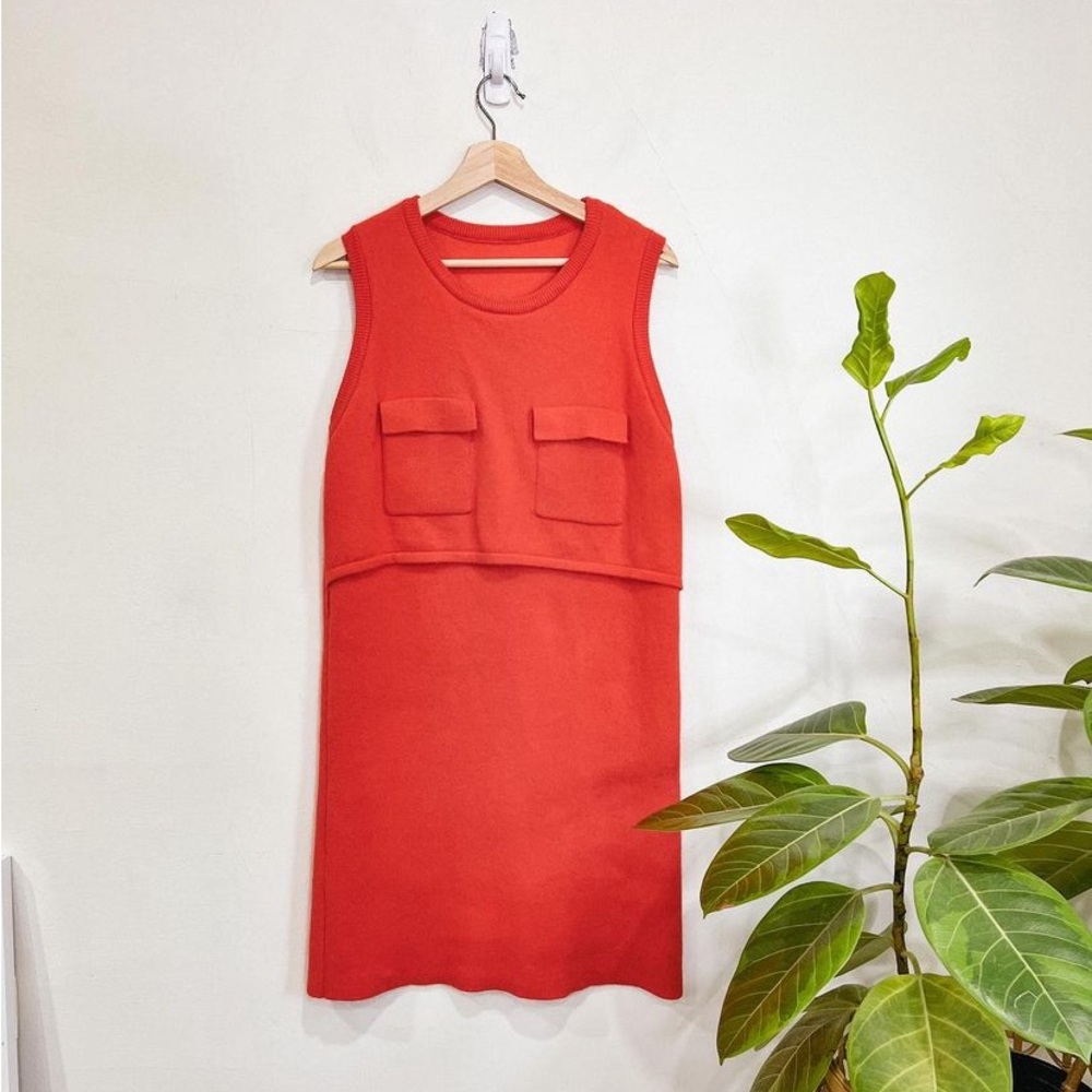 Vintage Orange Cashmere & Wool Blend Mini Dress